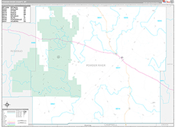 Powder RiverCounty, MT Wall Map Premium Style 2026